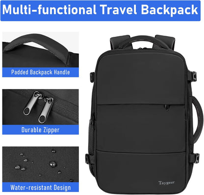for New Ryanair Cabin Bags 40X30X20 Underseat, Travel Backpack Cabin Size, Rucksack for Plane Hand Luggage Backpack for Travelling, Ryan Air Cabin Bag 40X30X20 with Separate Shoe Pouch, Black