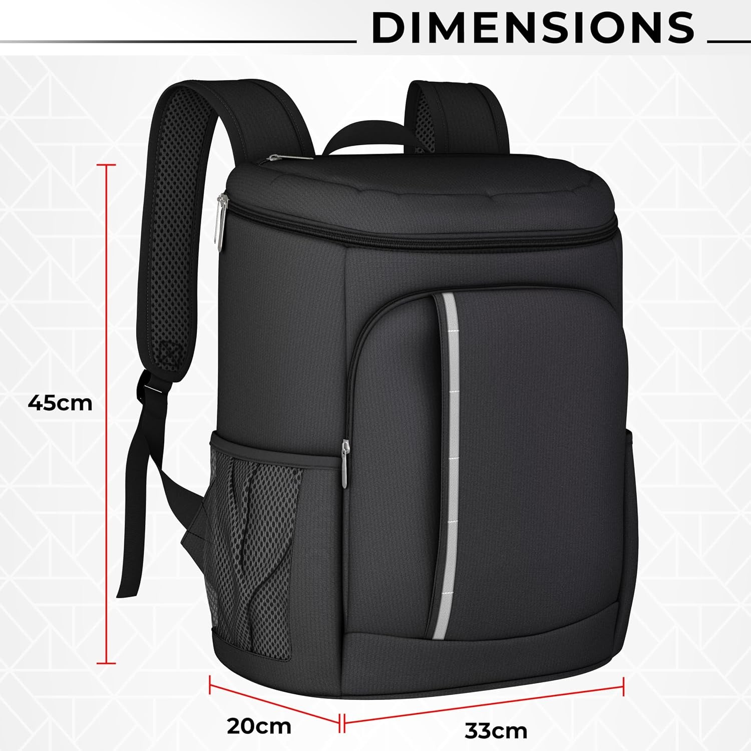 Cooler Backpack Insulated – 30L Cool Bag Rucksack Backpack Cooler – Cool Bag Back Pack for Picnic, Camping, Hiking – Black