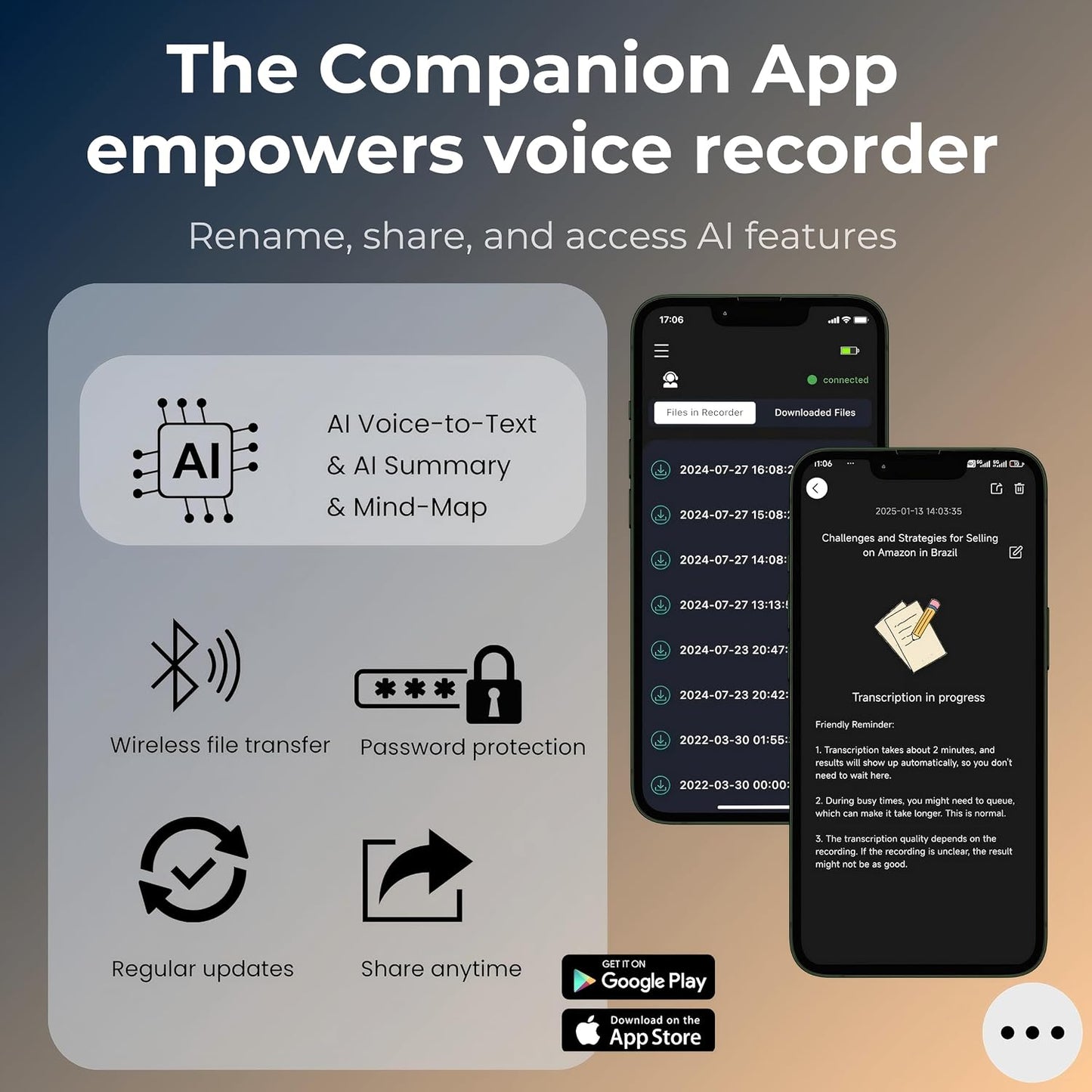 Focase Note AI Voice Recorder, Transcribe & Summarize, Translation, APP Control with Chat GPT, Magnetic, 64GB Memory, Support 112 Languages, Audio Recorder for Phone Calls, Lectures, Meetings, Black