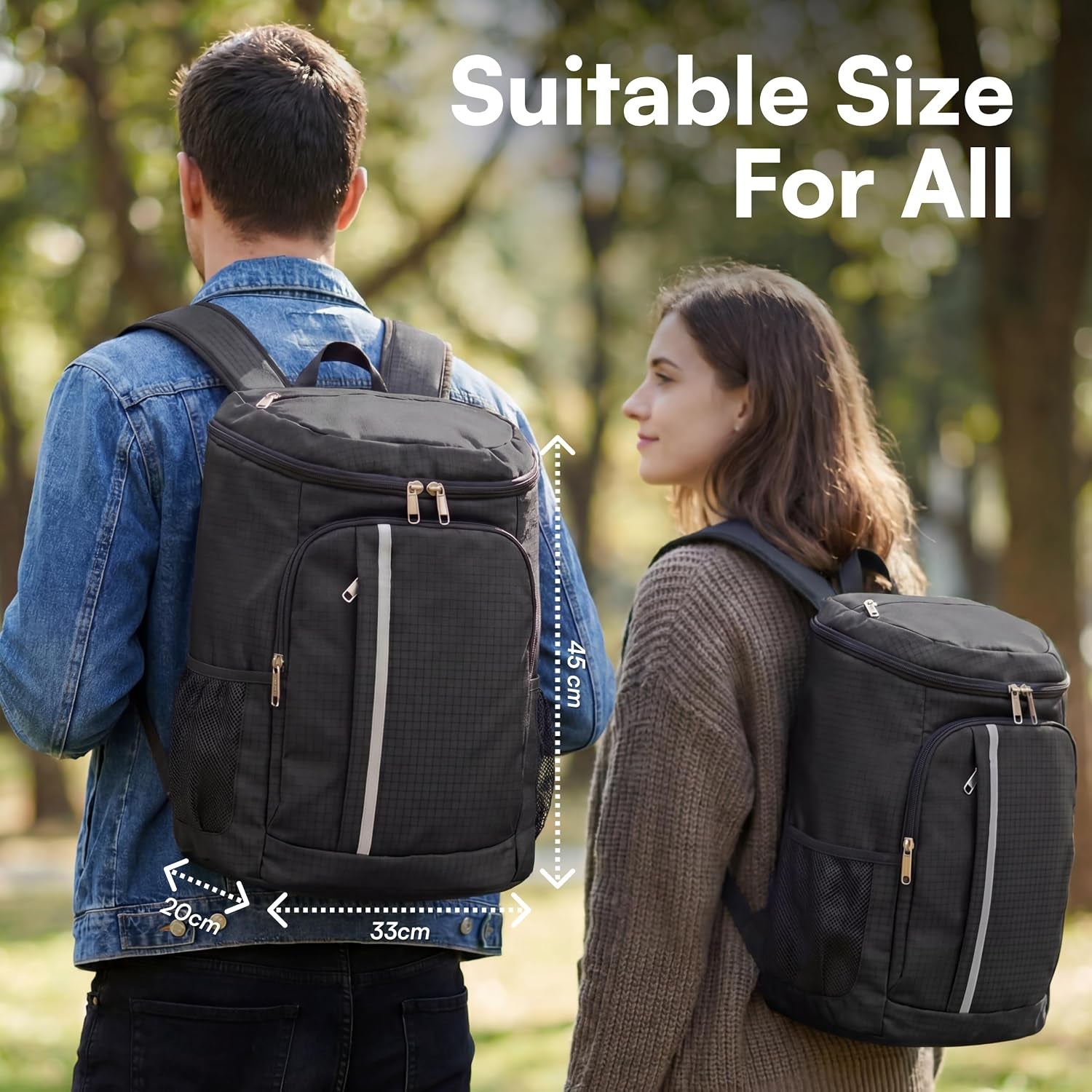 Cooler Backpack Insulated – 30L Cool Bag Rucksack Backpack Cooler – Cool Bag Back Pack for Picnic, Camping, Hiking – Black