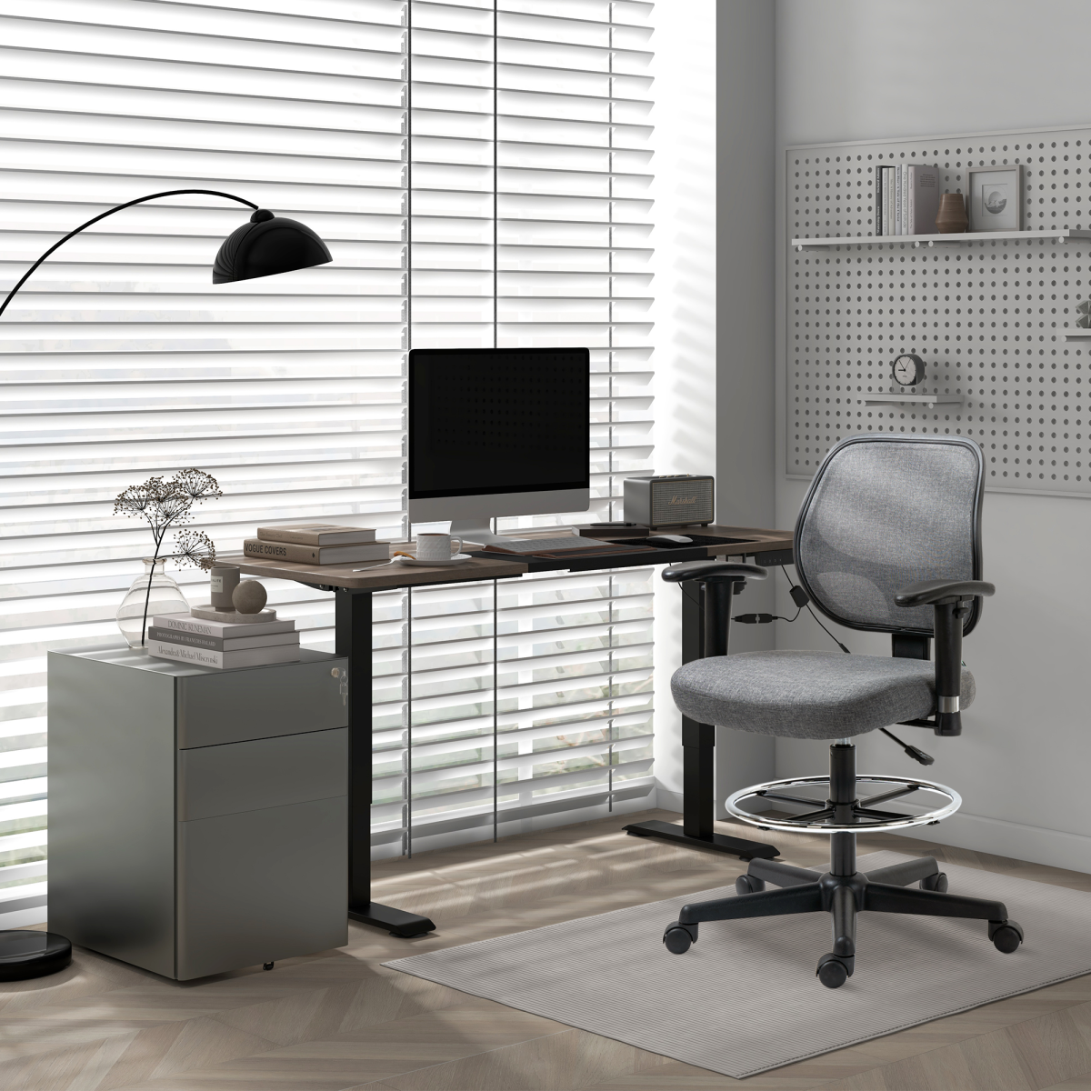 Height Adjustable Electric Standing with 4 Memory Preset Black Vinsetto