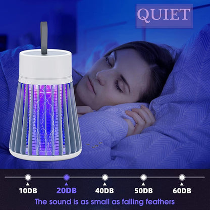 [2025 Upgraded] Electric Mosquito Killer Lamp, Portable Fly Killer Insect Killer Trap, Rechargeable Bug Zapper for Indoors Outdoor Office Patio Camping (Gray)