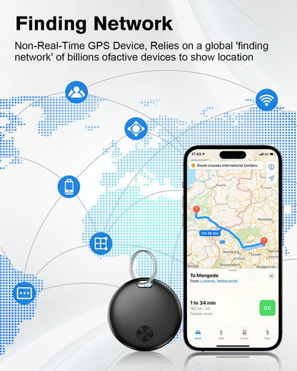 Air Tracker Tag Item Finder, Compatible with Apple Find My APP (Ios Only), IP67 Waterproof, Replaceable Battery, Suitable for Luggage, Bags, Wallets, Backpacks, Keys Tracking Tag -4Pack (Wetag Mini)