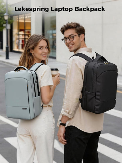 Anti-Theft Laptop Backpack for Men & Women, 17.3 Inch Water Resistant Laptop Rucksack with YKK Zips & Lock for Work, Travel and Business, Black