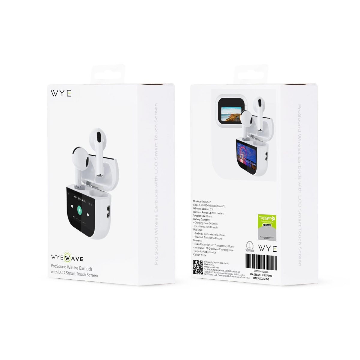 ProSound Wireless Earbuds with LCD Touch Screen