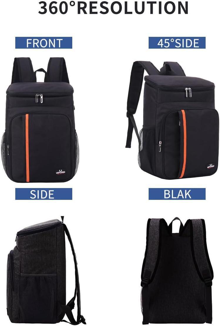 Cooler Backpack Insulated Lunch Bag 18L Large Capacity Waterproof Picnic Backpack Womens Mens Hot/Cold Freezer Bags Food Container for Travel/Hiking/Beach/School/Camping/Bbq