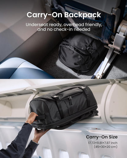 Travel Backpack 28L, TSA Friendly Flight Approved Travel Bag | Water-Resistant Carry-On Hand Luggage for Easyjet Cabin Bag 45X36X20, Lightweight Business Rucksack, Fits 16 Inch Laptop
