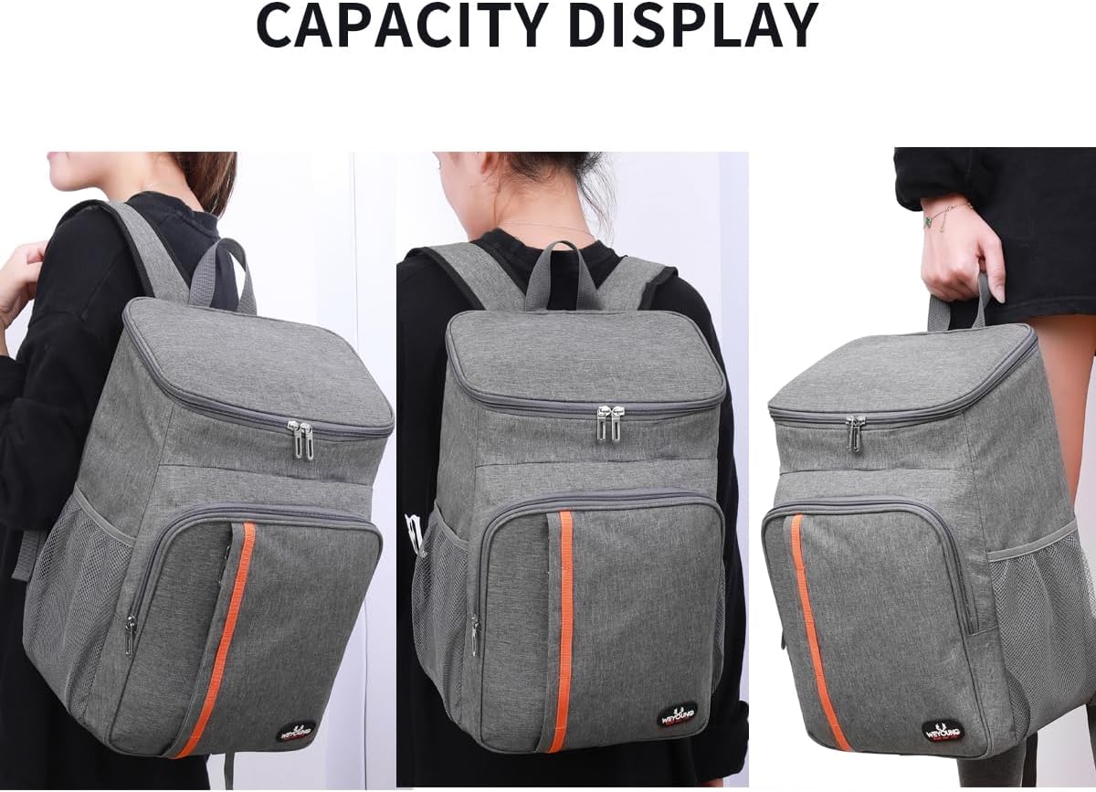 Cooler Backpack Insulated Lunch Bag 18L Large Capacity Waterproof Picnic Backpack Womens Mens Hot/Cold Freezer Bags Food Container for Travel/Hiking/Beach/School/Camping/Bbq