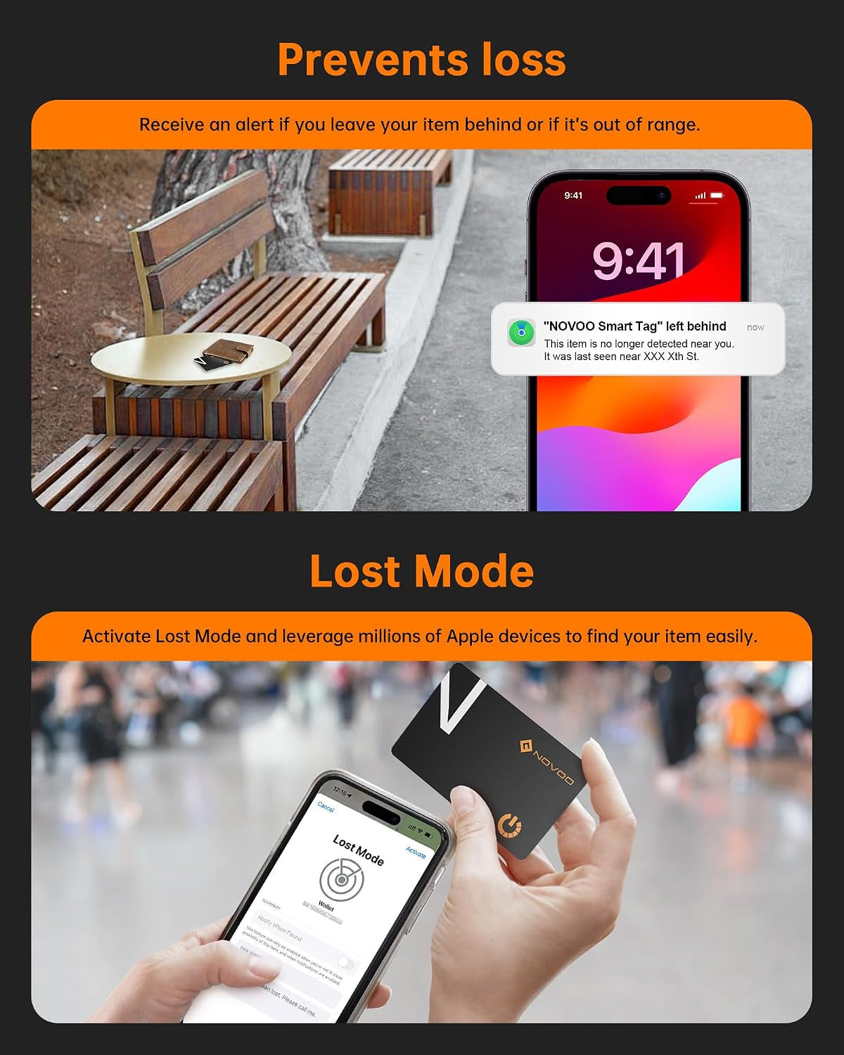 Smartcard Wallet Tracker 2-Pack, Air Locator Tags - 1.6Mm Thin, 6-Year Battery, IP68 Waterproof, Apple Find My Compatible (Ios Only), Bluetooth GPS Item Finders for Backpack, Luggage - Black