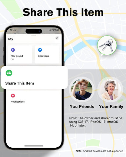 Air Tracker Tag Item Finder, Compatible with Apple Find My APP (Ios Only), IP67 Waterproof, Replaceable Battery, Suitable for Luggage, Bags, Wallets, Backpacks, Keys Tracking Tag -4Pack (Wetag Mini)