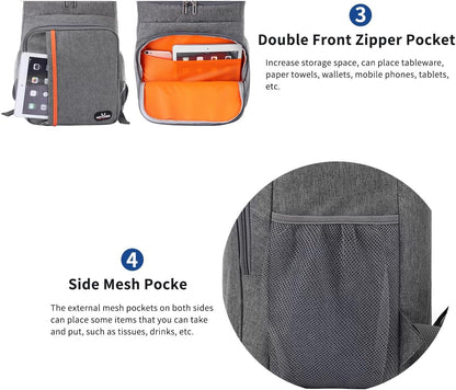 Cooler Backpack Insulated Lunch Bag 18L Large Capacity Waterproof Picnic Backpack Womens Mens Hot/Cold Freezer Bags Food Container for Travel/Hiking/Beach/School/Camping/Bbq