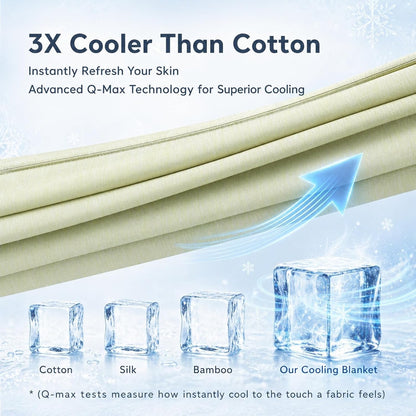 Cooling Blanket for Hot Sleepers, Instant Icy-Cool Feel Cool-Touch Double-Sided Blanket for Night Sweats, Lightweight Breathable Summer Throw for Bed Sofa Couch Travel, Adults Kids, Green, 152*203 Cm