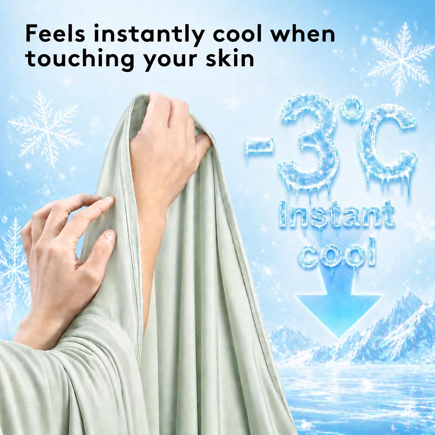 Cooling Blanket for Hot Sleepers, Instant Icy-Cool Feel Cool-Touch Double-Sided Blanket for Night Sweats, Lightweight Breathable Summer Throw for Bed Sofa Couch Travel, Adults Kids, Green, 152*203 Cm