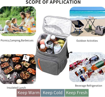 Cooler Backpack Insulated Lunch Bag 18L Large Capacity Waterproof Picnic Backpack Womens Mens Hot/Cold Freezer Bags Food Container for Travel/Hiking/Beach/School/Camping/Bbq