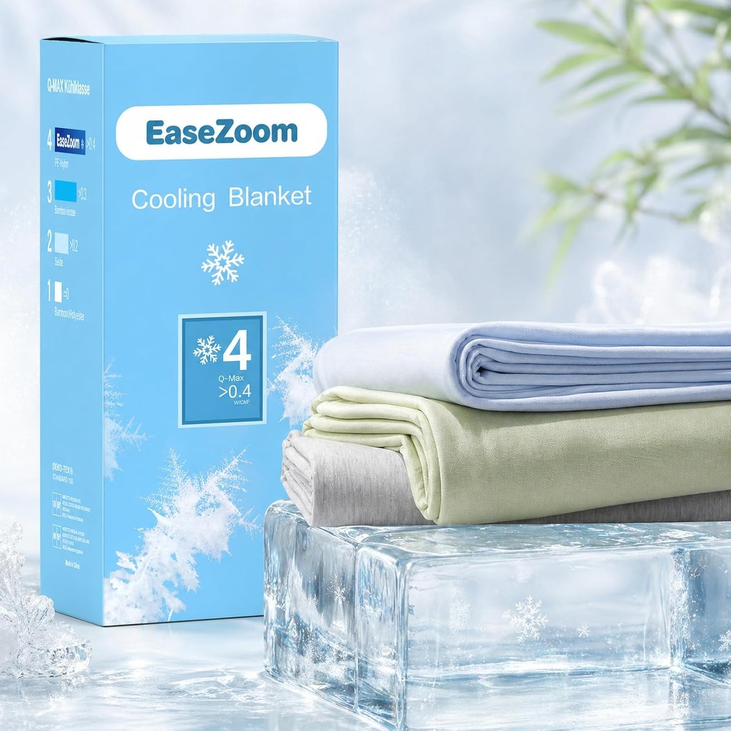 Cooling Blanket for Hot Sleepers, Instant Icy-Cool Feel Cool-Touch Double-Sided Blanket for Night Sweats, Lightweight Breathable Summer Throw for Bed Sofa Couch Travel, Adults Kids, Green, 152*203 Cm