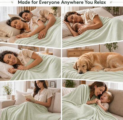 Cooling Blanket for Hot Sleepers, Instant Icy-Cool Feel Cool-Touch Double-Sided Blanket for Night Sweats, Lightweight Breathable Summer Throw for Bed Sofa Couch Travel, Adults Kids, Green, 152*203 Cm