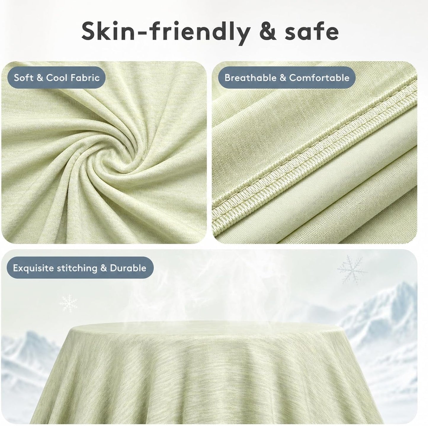Cooling Blanket for Hot Sleepers, Instant Icy-Cool Feel Cool-Touch Double-Sided Blanket for Night Sweats, Lightweight Breathable Summer Throw for Bed Sofa Couch Travel, Adults Kids, Green, 152*203 Cm