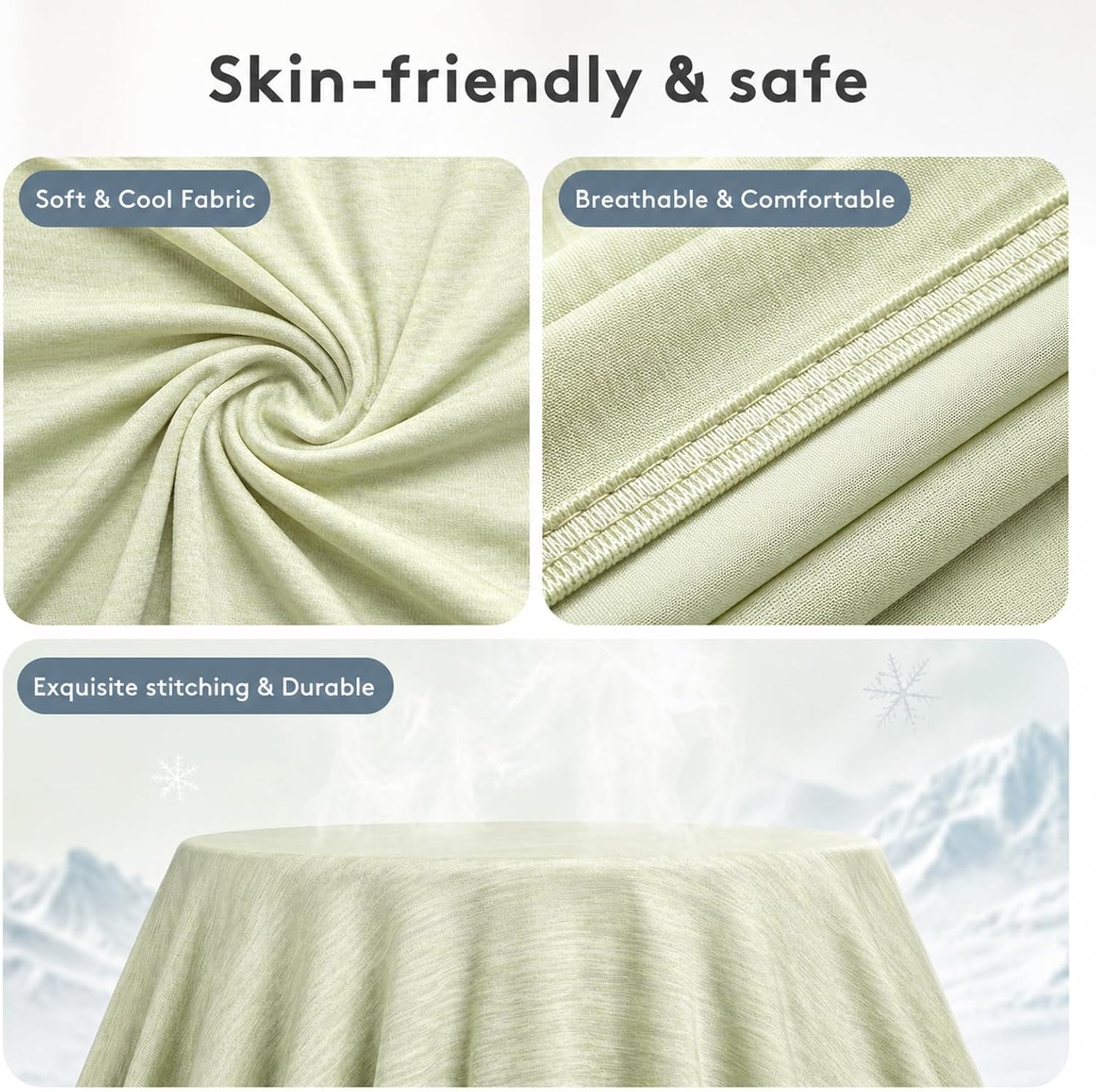 Cooling Blanket for Hot Sleepers, Instant Icy-Cool Feel Cool-Touch Double-Sided Blanket for Night Sweats, Lightweight Breathable Summer Throw for Bed Sofa Couch Travel, Adults Kids, Green, 152*203 Cm