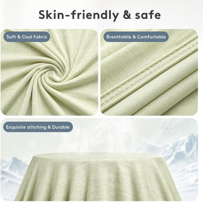 Cooling Blanket for Hot Sleepers, Instant Icy-Cool Feel Cool-Touch Double-Sided Blanket for Night Sweats, Lightweight Breathable Summer Throw for Bed Sofa Couch Travel, Adults Kids, Green, 152*203 Cm