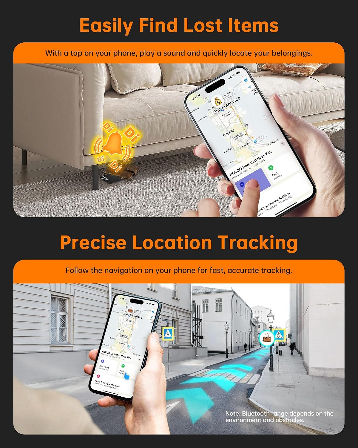 Smartcard Wallet Tracker 2-Pack, Air Locator Tags - 1.6Mm Thin, 6-Year Battery, IP68 Waterproof, Apple Find My Compatible (Ios Only), Bluetooth GPS Item Finders for Backpack, Luggage - Black