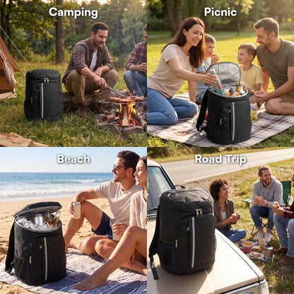 Cooler Backpack Insulated – 30L Cool Bag Rucksack Backpack Cooler – Cool Bag Back Pack for Picnic, Camping, Hiking – Black