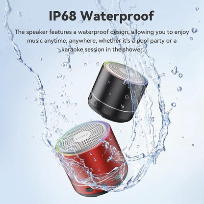 Bluetooth Speaker, Mini Speakers Wireless Bluetooth 5.4 Built-In Microphone, Loud HD Stereo Sound, 2026 IP68 Waterproof Speaker with 7 Modes RGB Lights, Small Speaker for Outdoor, Travel, Home, Gifts
