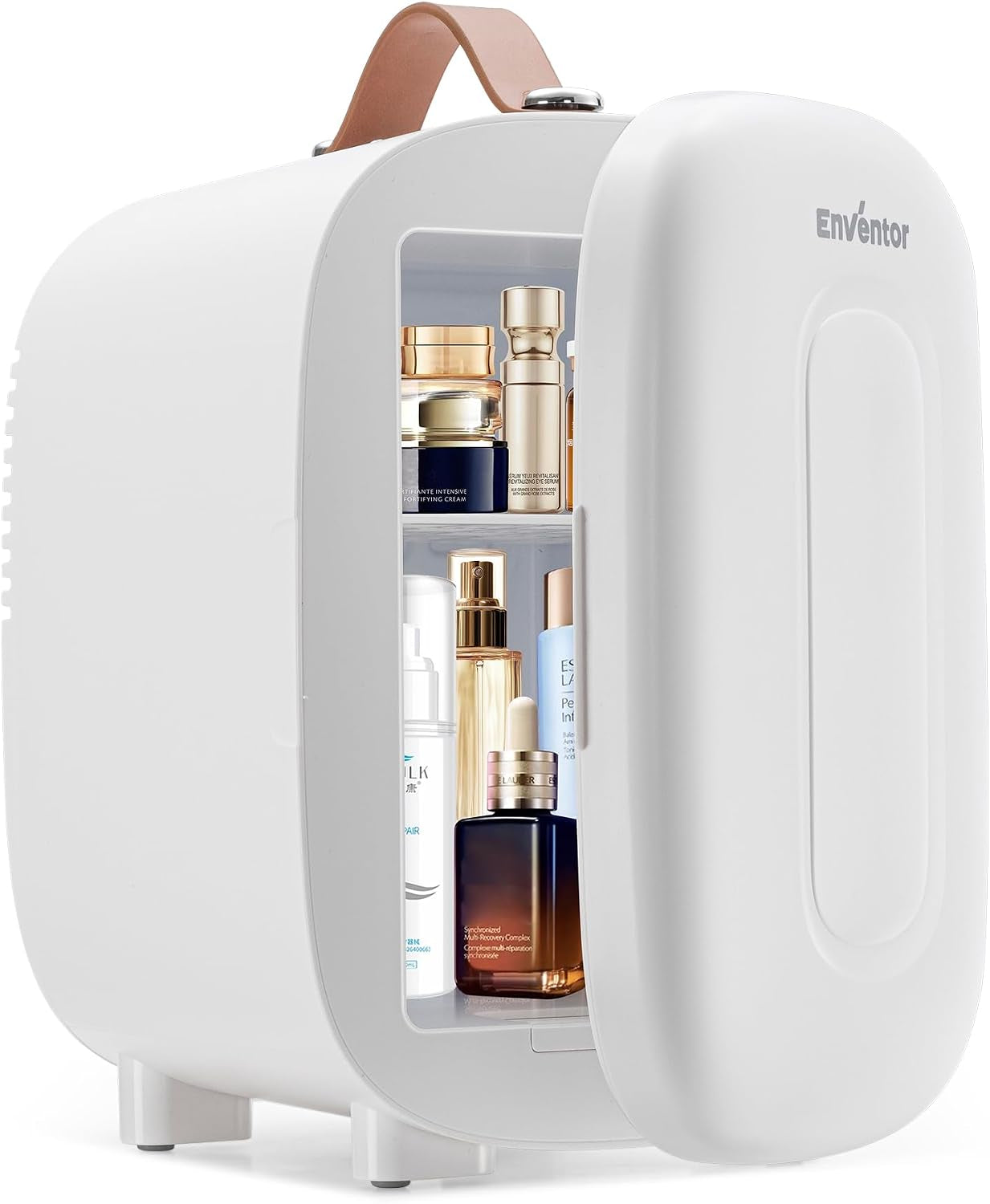 Mini Fridge 4 Litre/ 6 Can, AC+12V DC Power, Portable Cooler & Warmer, Small Fridge for Bedrooms, Car, Skincare, Fruit and Drinks, White