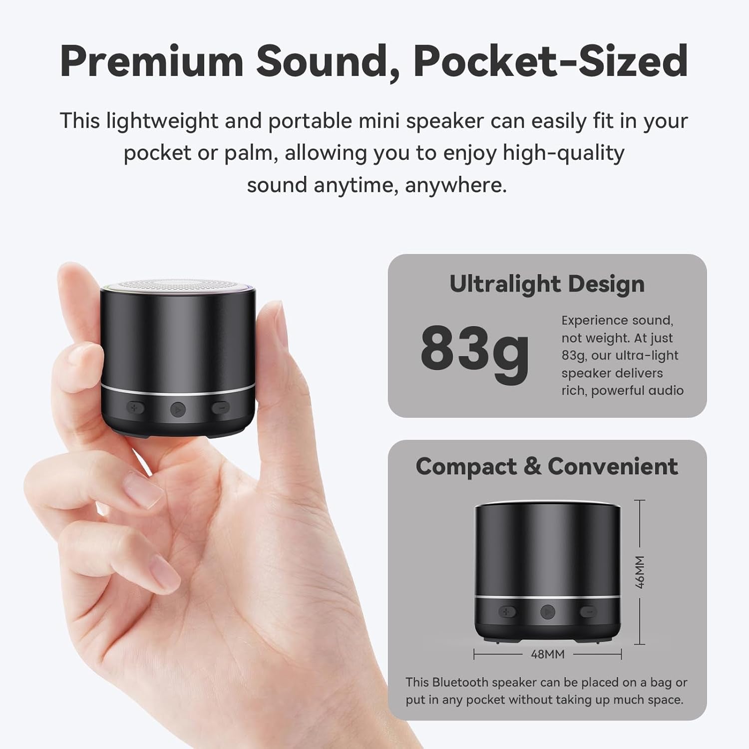 Bluetooth Speaker, Mini Speakers Wireless Bluetooth 5.4 Built-In Microphone, Loud HD Stereo Sound, 2026 IP68 Waterproof Speaker with 7 Modes RGB Lights, Small Speaker for Outdoor, Travel, Home, Gifts