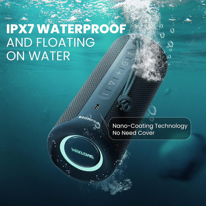 Boompro Bluetooth Speakers 36W Portable Speaker with Stereo Sound Bass, Bluetooth 5.3 Wireless IPX7 Waterproof Speaker with USB Type C Charging Port and 5000Mah 16H Playtime (Blue)