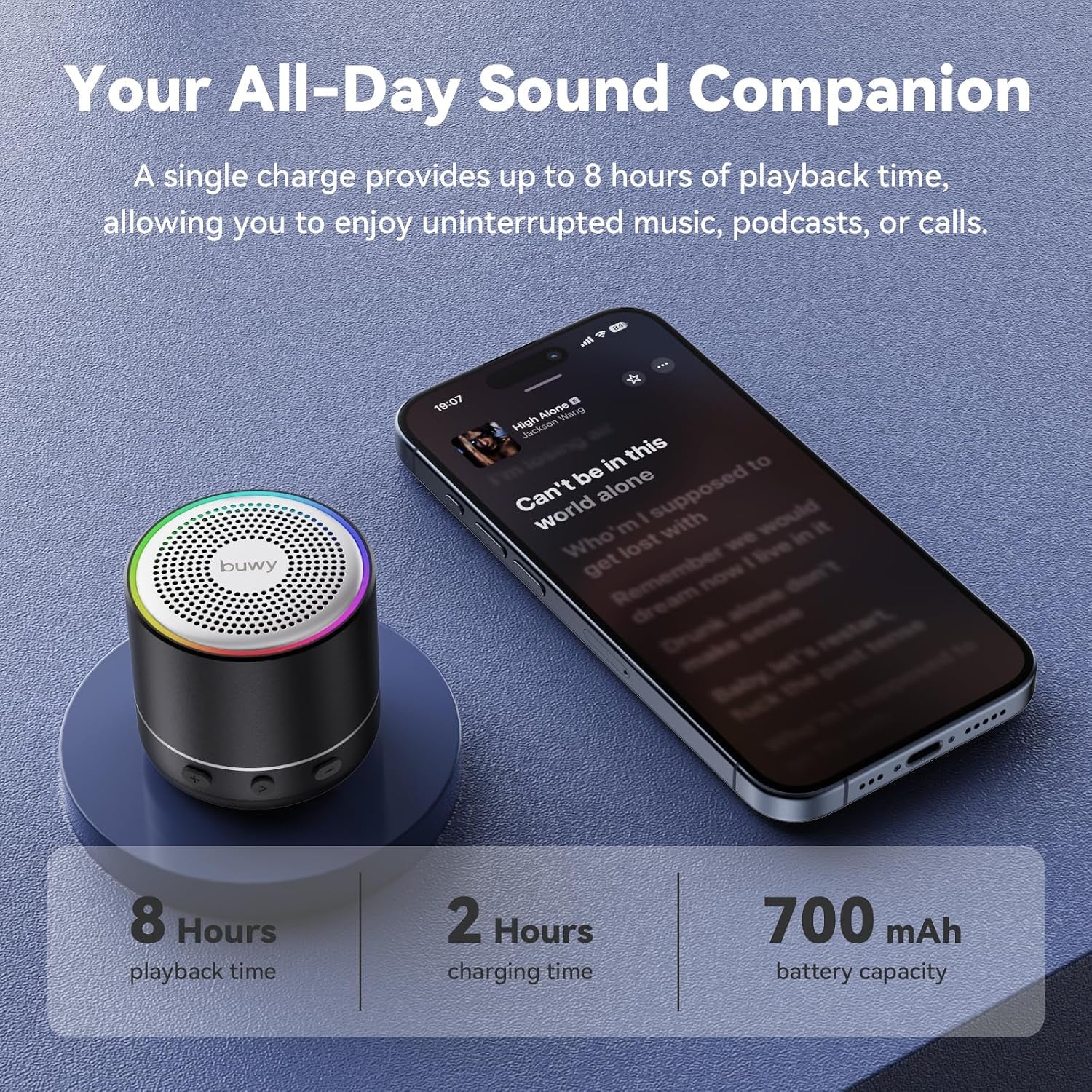 Bluetooth Speaker, Mini Speakers Wireless Bluetooth 5.4 Built-In Microphone, Loud HD Stereo Sound, 2026 IP68 Waterproof Speaker with 7 Modes RGB Lights, Small Speaker for Outdoor, Travel, Home, Gifts