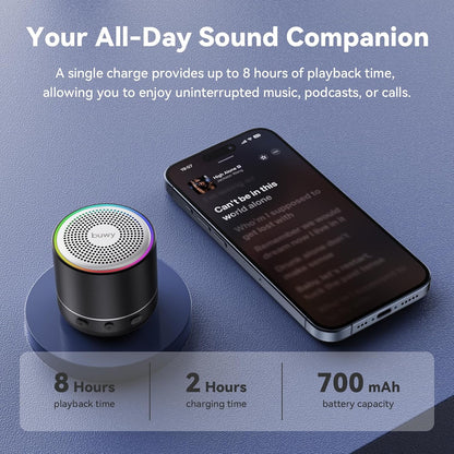 Bluetooth Speaker, Mini Speakers Wireless Bluetooth 5.4 Built-In Microphone, Loud HD Stereo Sound, 2026 IP68 Waterproof Speaker with 7 Modes RGB Lights, Small Speaker for Outdoor, Travel, Home, Gifts