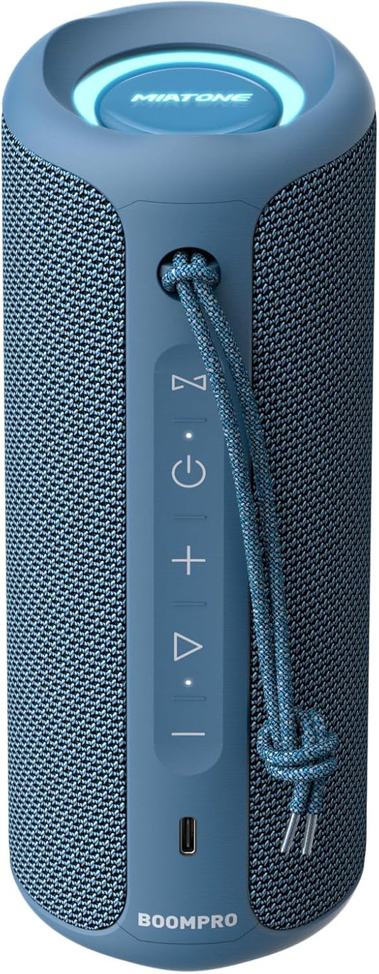 Boompro Bluetooth Speakers 36W Portable Speaker with Stereo Sound Bass, Bluetooth 5.3 Wireless IPX7 Waterproof Speaker with USB Type C Charging Port and 5000Mah 16H Playtime (Blue)
